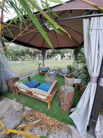 View of yard featuring a gazebo