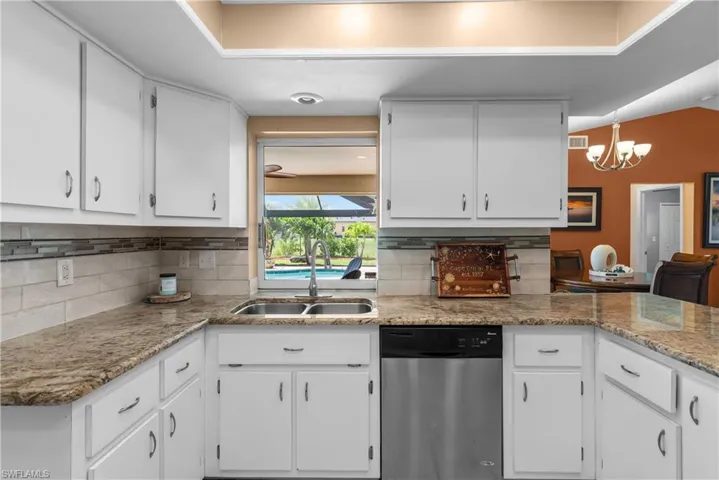 Kitchen looking out to pool