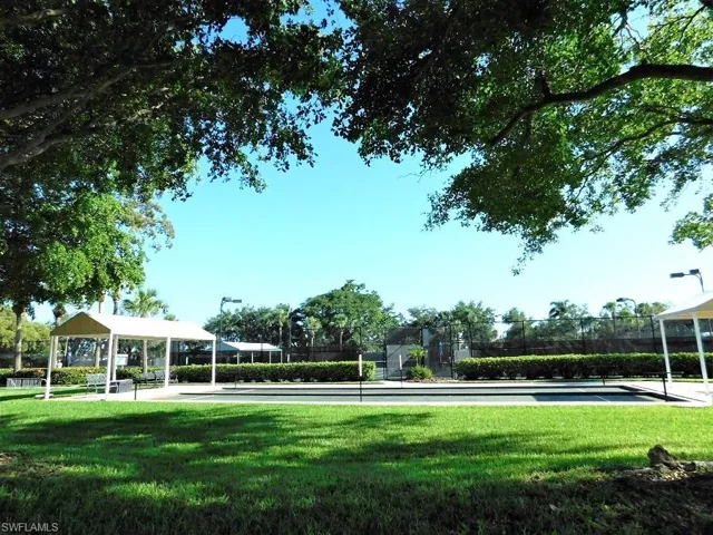 Surrounding community with a gazebo and a patio