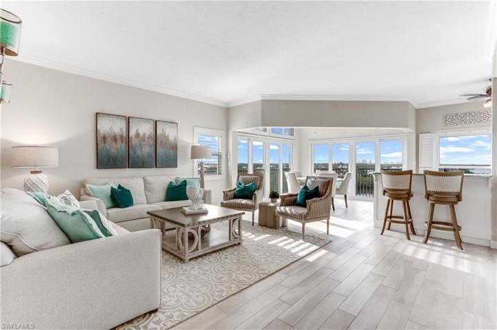 Wood-like plank tile throughout the condo.