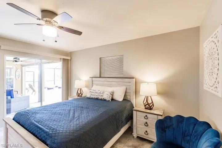 Bedroom featuring ceiling fan