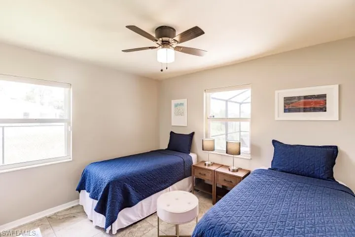 Bedroom featuring ceiling fan