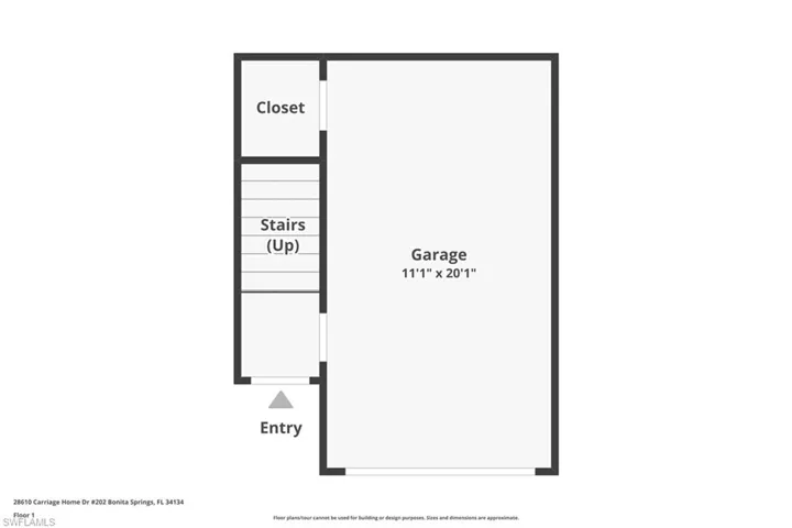 Floor plan showing garage