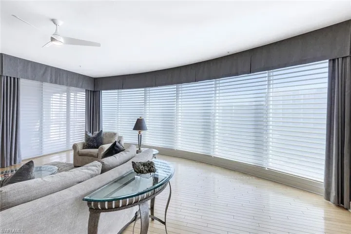 Family Room ~ Motorized Silhouette Blinds & New Custom Drapery Valances & Side Panels