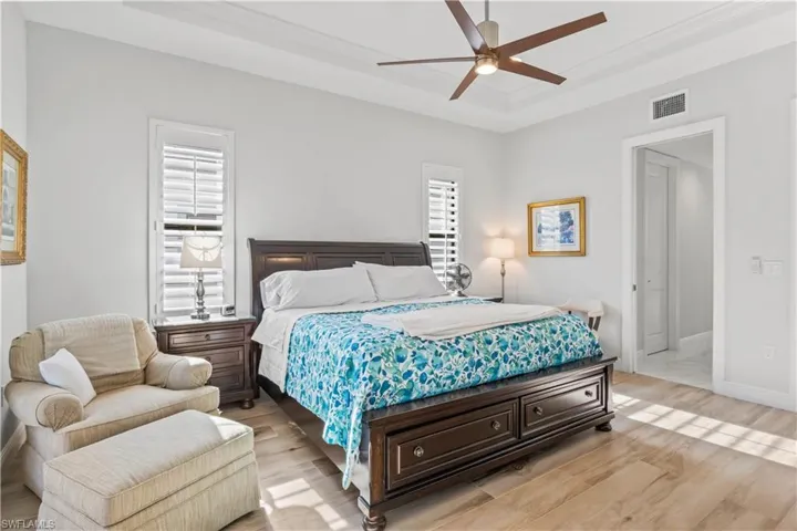 Primary bedroom is one of three bedrooms including a secondary master that also has access to the outdoor lanai!