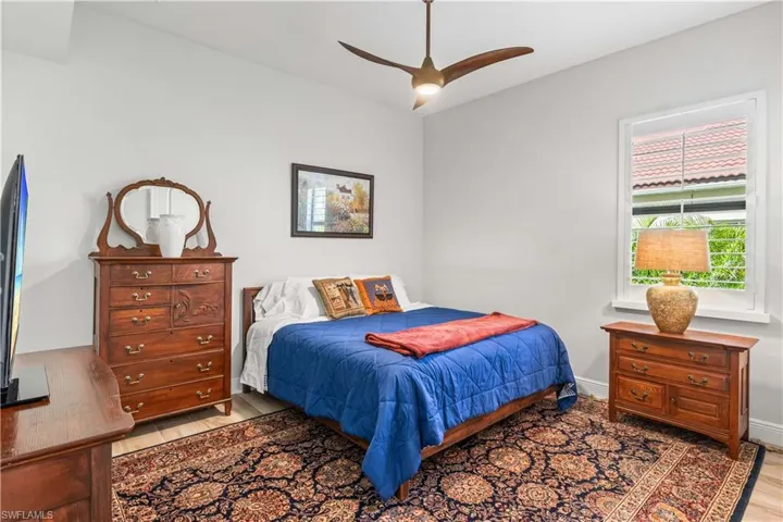 Guest bedroom is spacious and has a large closet!