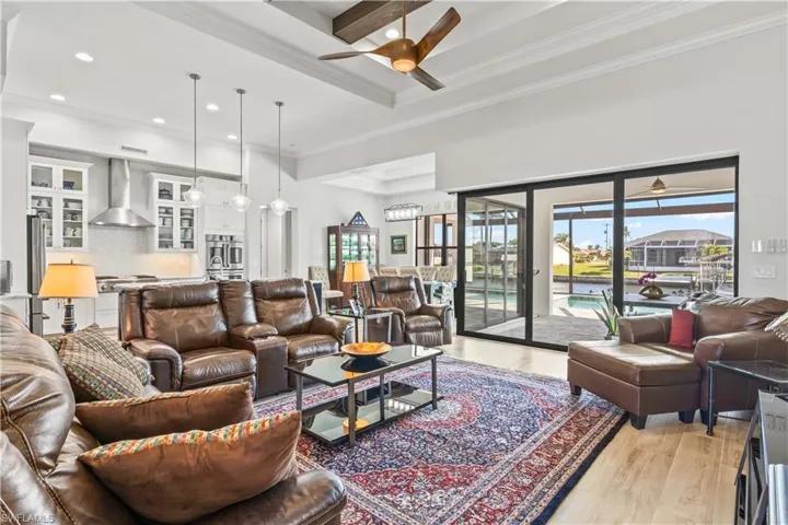 Ten foot 90 degree disappearing sliders provide an extension of the indoor and outdoor living areas - a perfect blend to maximize the beautiful weather we have year round!