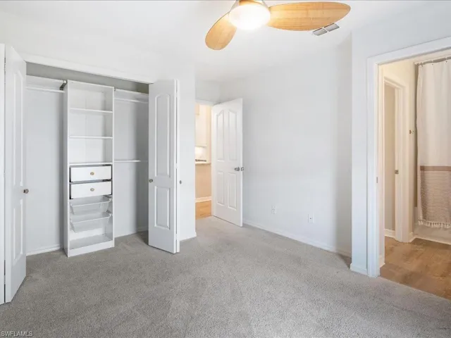 2nd bedroom with built in's in closet and bathroom access.