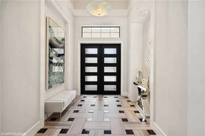 Entrance foyer with a high ceiling