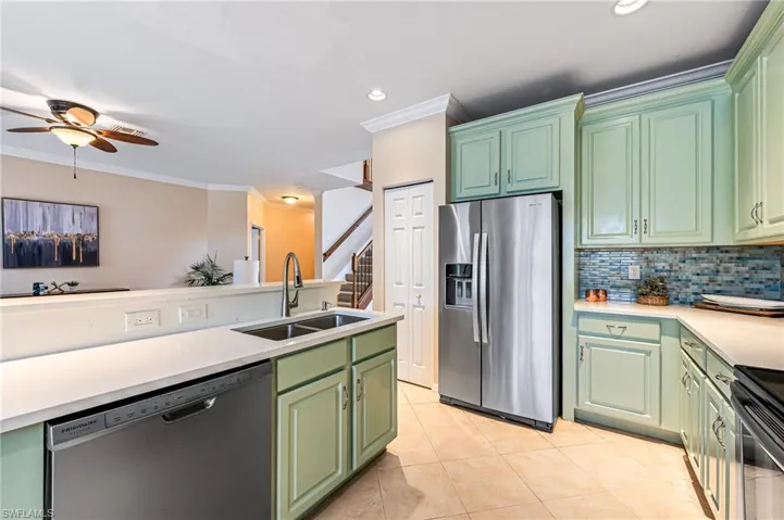 Kitchen with new quartz counters