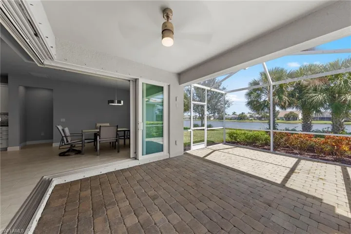 Look at the Disappearing sliders that lead out to this lanai with stunning views.