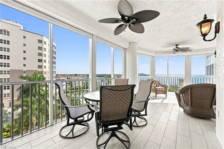 The oversized lanai is designed for year-round enjoyment and features hurricane protection, offering peace of mind while you relax and take in the spectacular waterfront views.