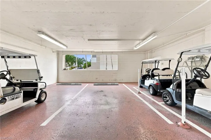 One assigned parking space #212, located on level P-2, plus access to five community golf carts available for residents’ convenience.