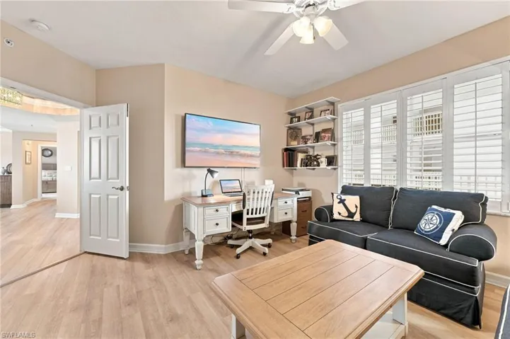 The third bedroom features double doors for added privacy and flexibility, making it an ideal space for an office, guest room, media room, playroom, or personal retreat.