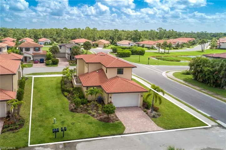 Aerial view of residential area