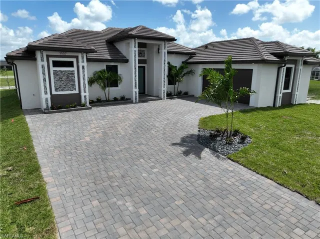 View of front of home with a front yard