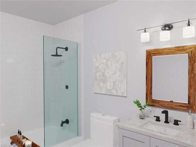 Photo includes reality renovation to showcase the possibility of the guest bathroom. Design services included with purchase!