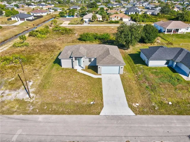 Aerial perspective of suburban area
