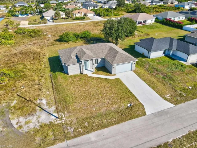 Aerial perspective of suburban area