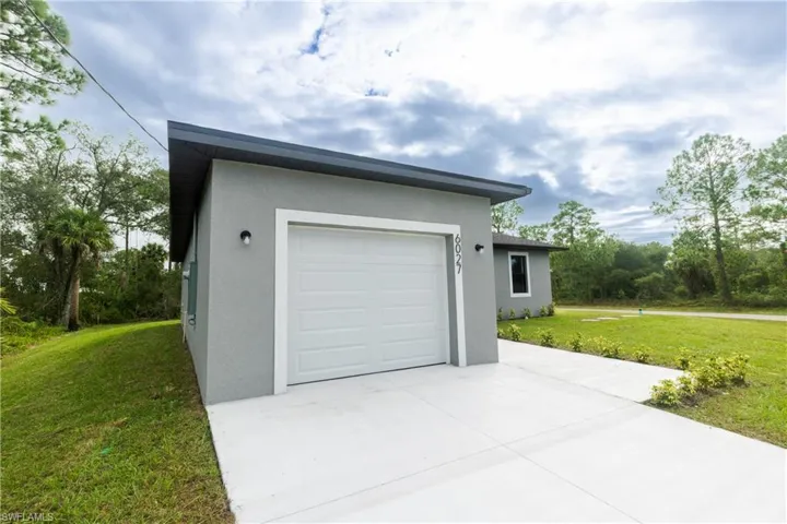Garage with driveway