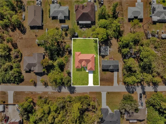 Aerial view of residential area