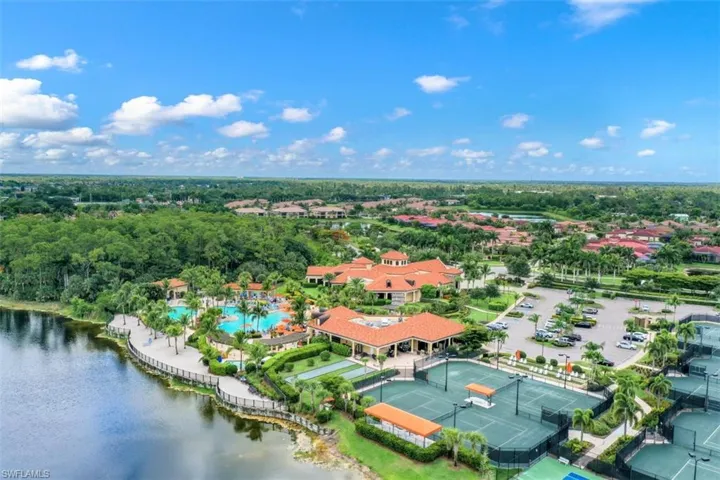 Drone / aerial view of a large body of water
