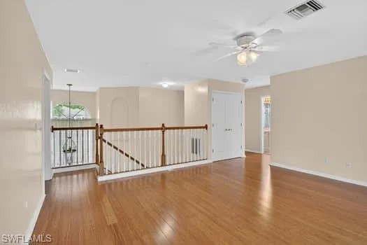 Loft area with bamboo flooring