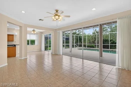 Family room with sliders to lanai