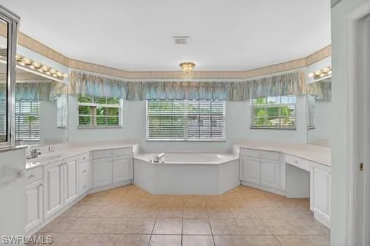 Primary bath with soaker tub and separate shower