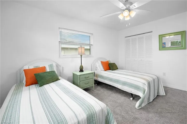 White-painted interior with carpet flooring
