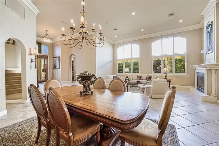 Dining area view to entry way