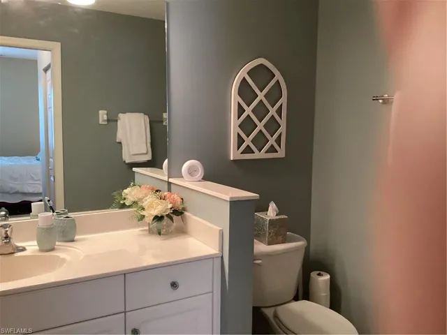 Bathroom with vanity and toilet