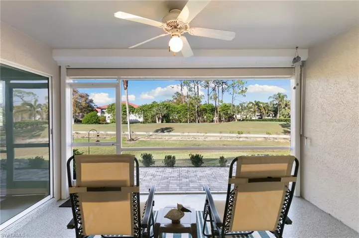 Screened Lanai with golf course view