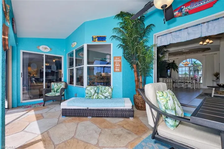 View of tropical patio