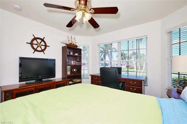 Bedroom with a ceiling fan