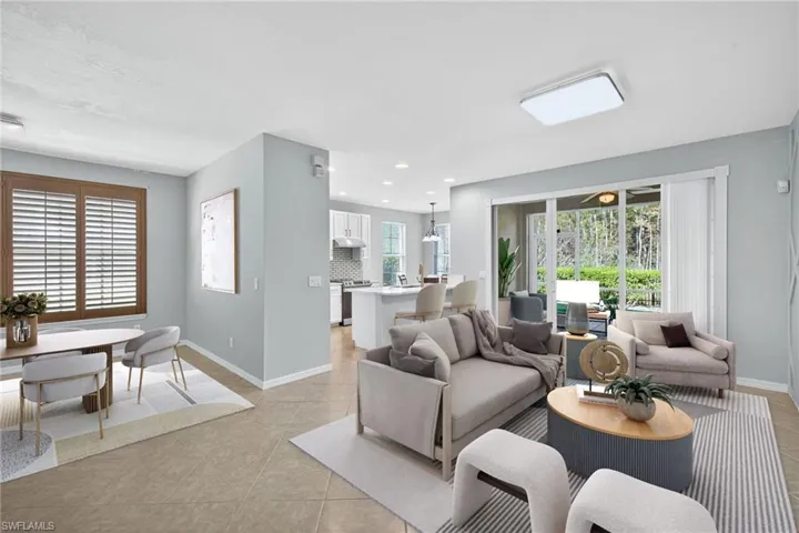 Virtually Staged Living & Dining Room