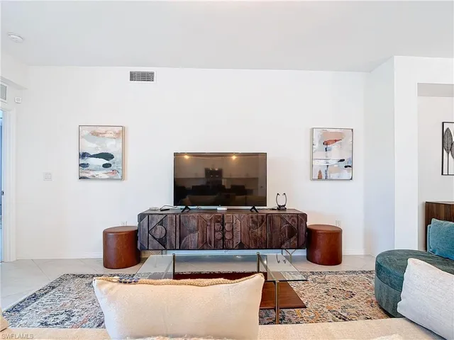 View of tiled living room