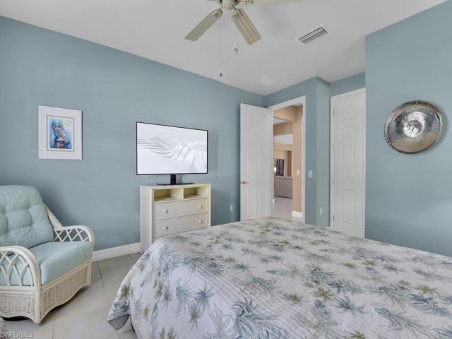 Second bedroom with view of the lake across the street