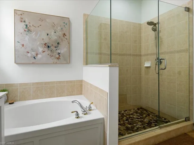 Bathroom with independent shower and bath