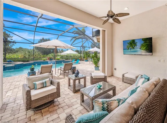Resort size screened pool deck