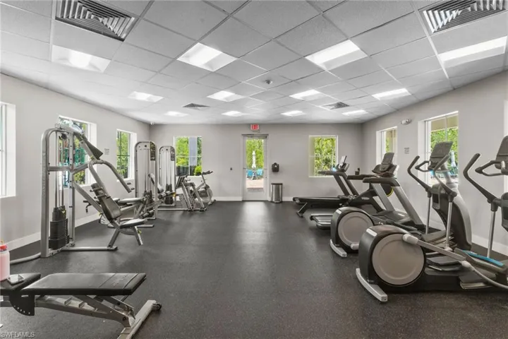 A well equipped gym, conveniently located at the common amenities