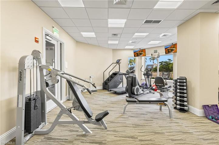 On site exercise room.  Bathrooms both have saunas.