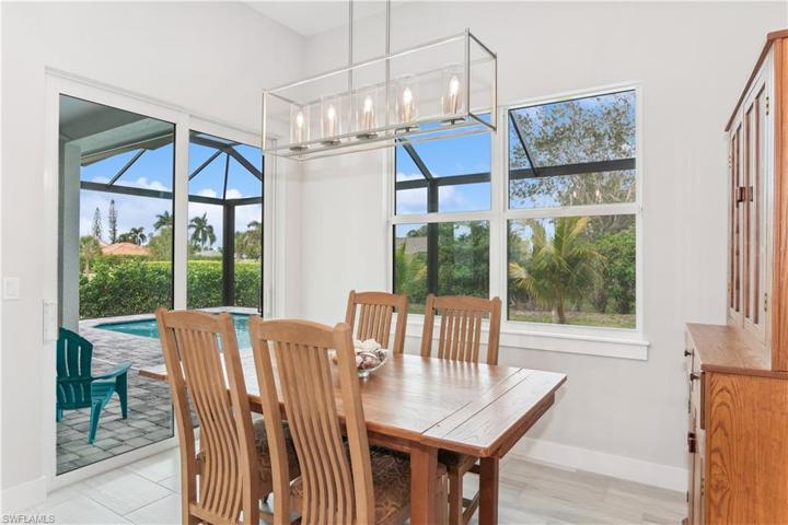 Kitchen nook overlooking pool