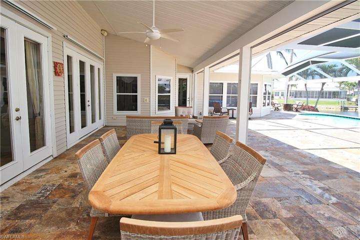 Lanai area protected by hurricane shutters
