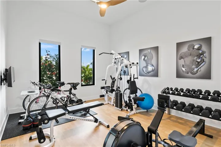 Third bedroom currently set up as a gym/workout room.