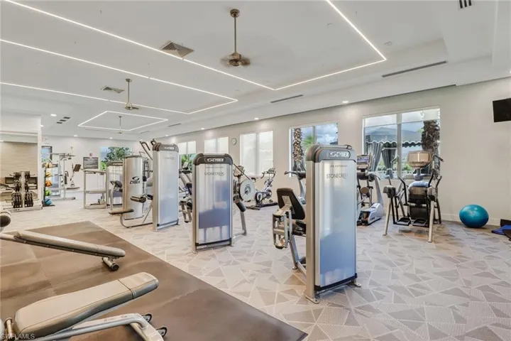 Gym featuring list are of the art weight and cardio equipment.