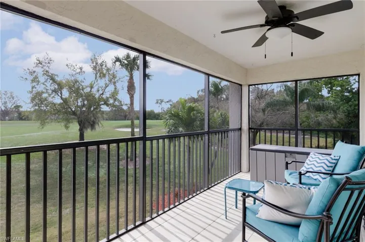 Lanai with golf course views
