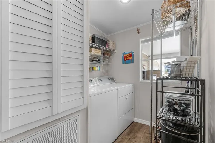 Laundry and pantry storage inside the home