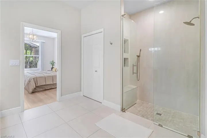 Expansive Walk in Shower, Seamless glass in Master Bathroom