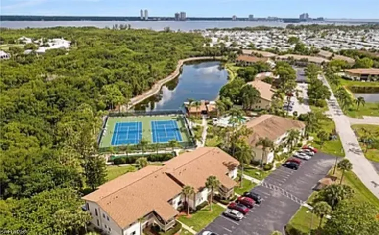 Drone / aerial view of a large body of water